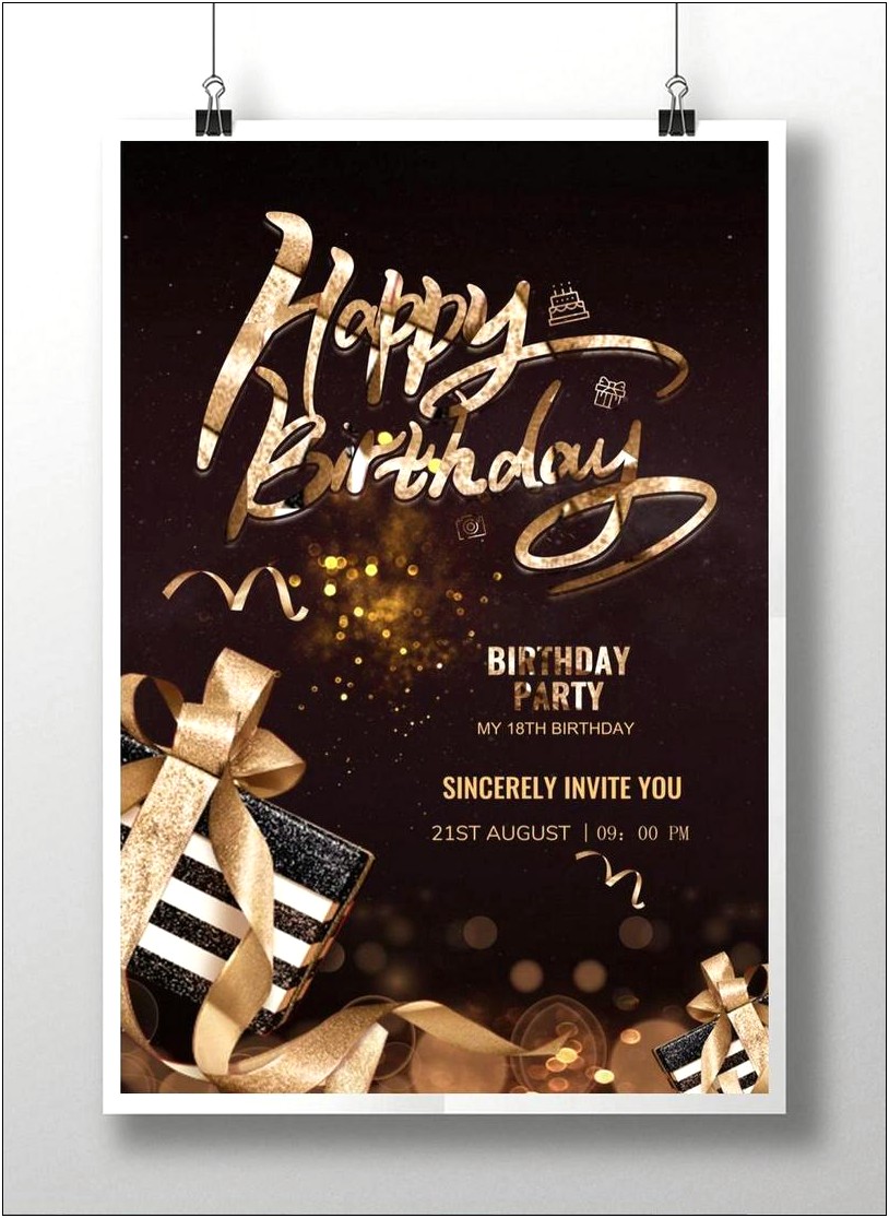 Happy Birthday Birthday Invitation Flyer Template Free