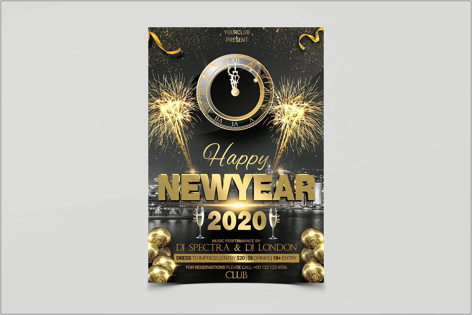 Happy New Year Flyer Templates Free Psd