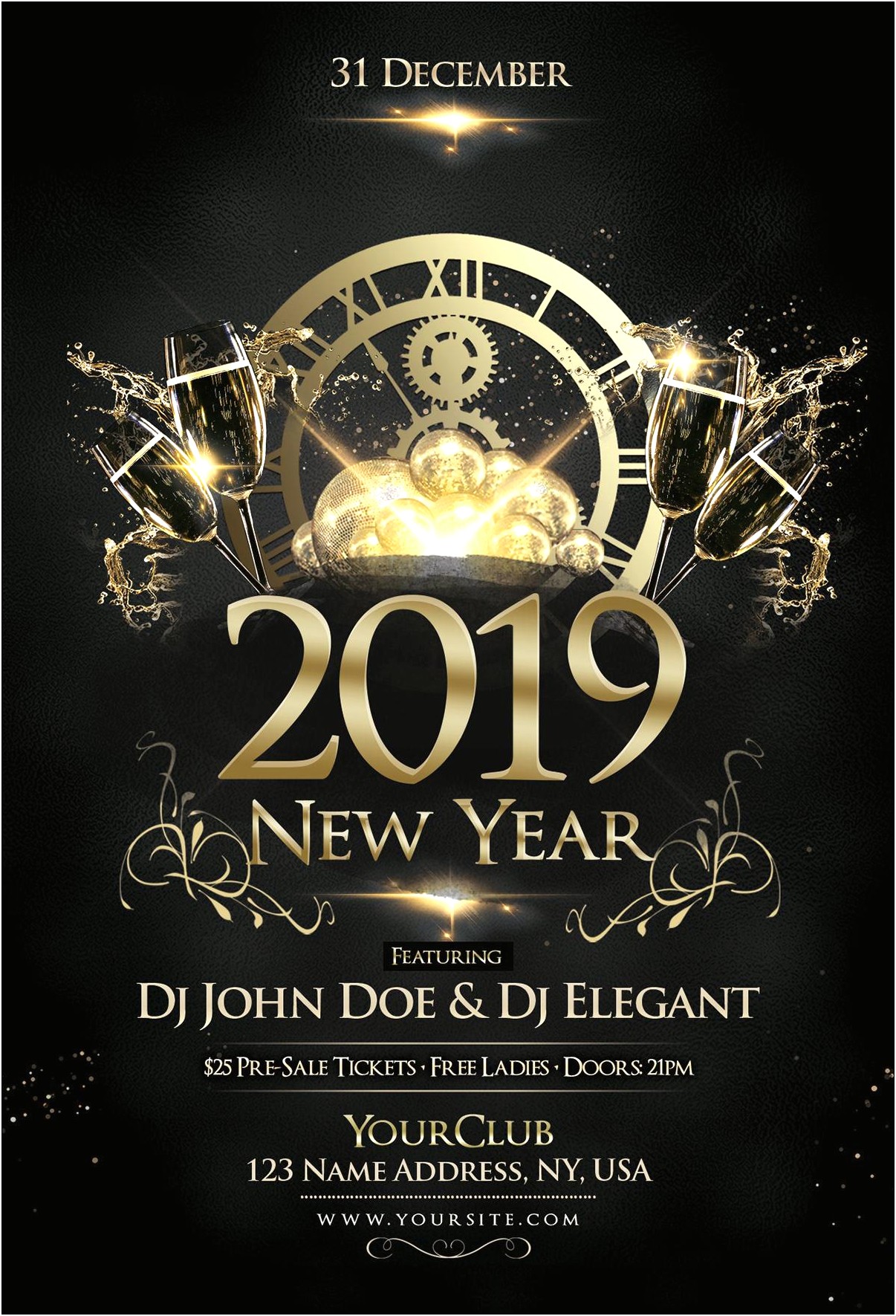 Happy New Year Flyer Templates Free