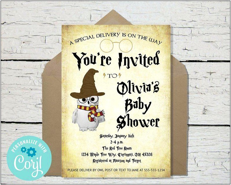 Harry Potter Baby Shower Invitation Template Free