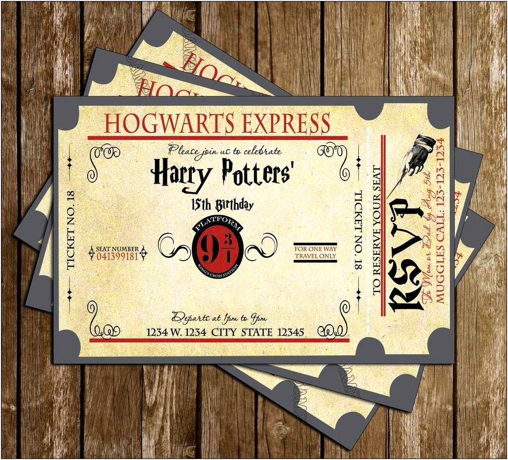 Harry Potter Birthday Invitation Template Free Download