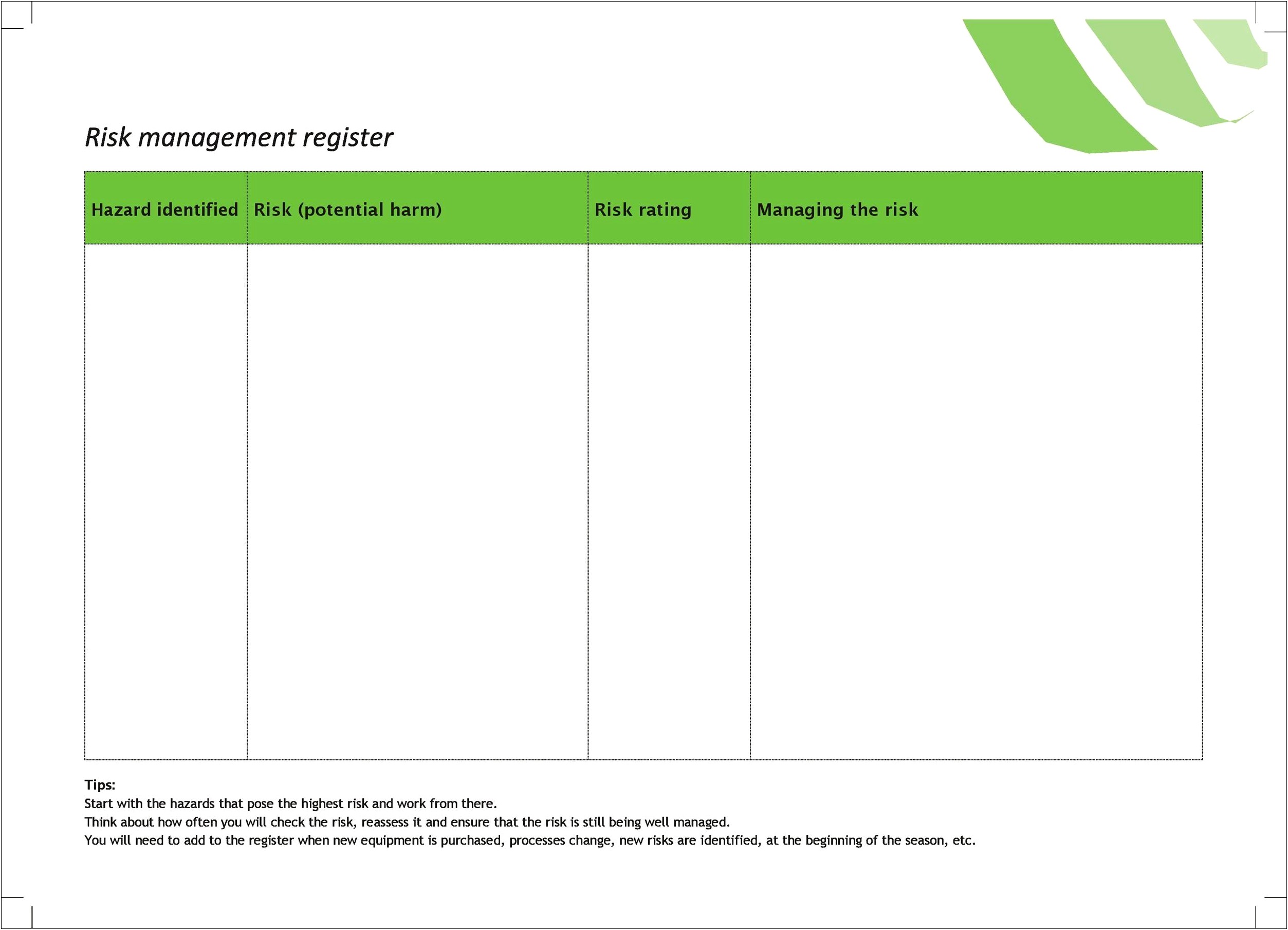 Health And Safety Templates Free Download Nz