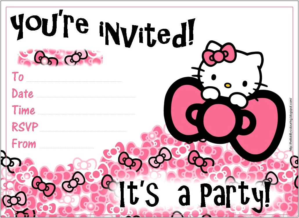 Hello Kitty Party Invitation Templates Free