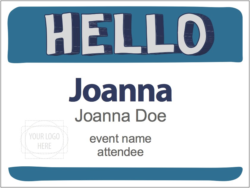 Hello My Name Is Badge Template Free