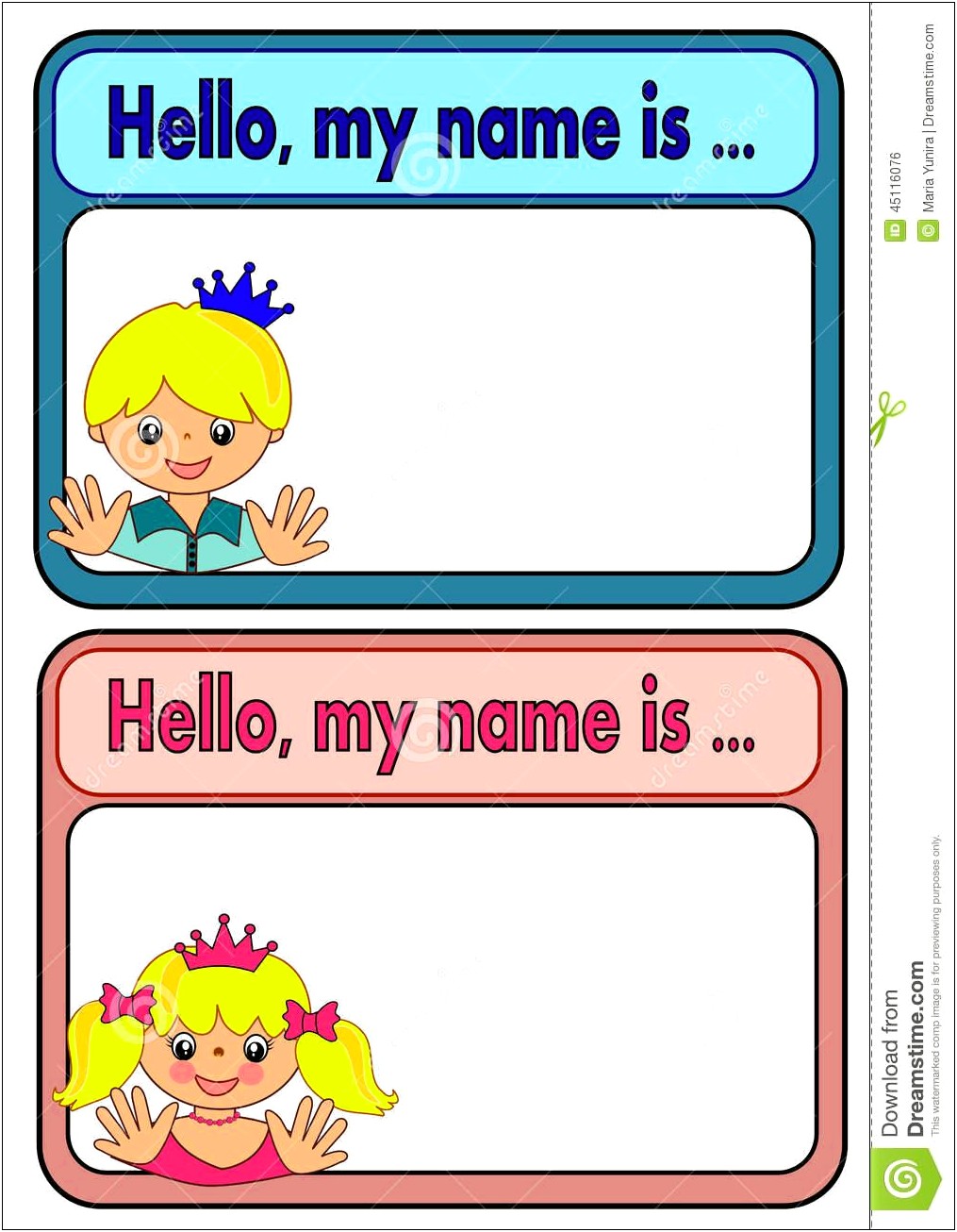 Hello My Name Is Stickers Free Template