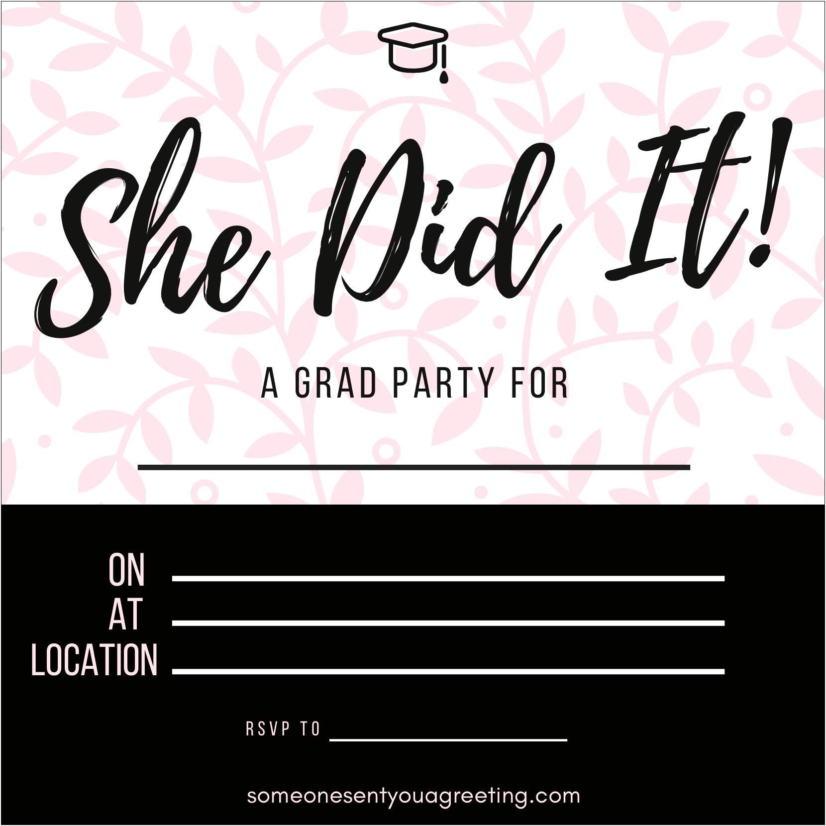 High School Graduation Party Invitation Free Printable Templates