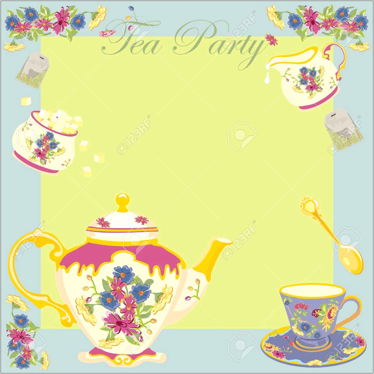High Tea Party Invitation Template Free