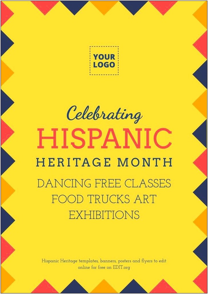 Hispanic Heritage Month Flyer Template Free