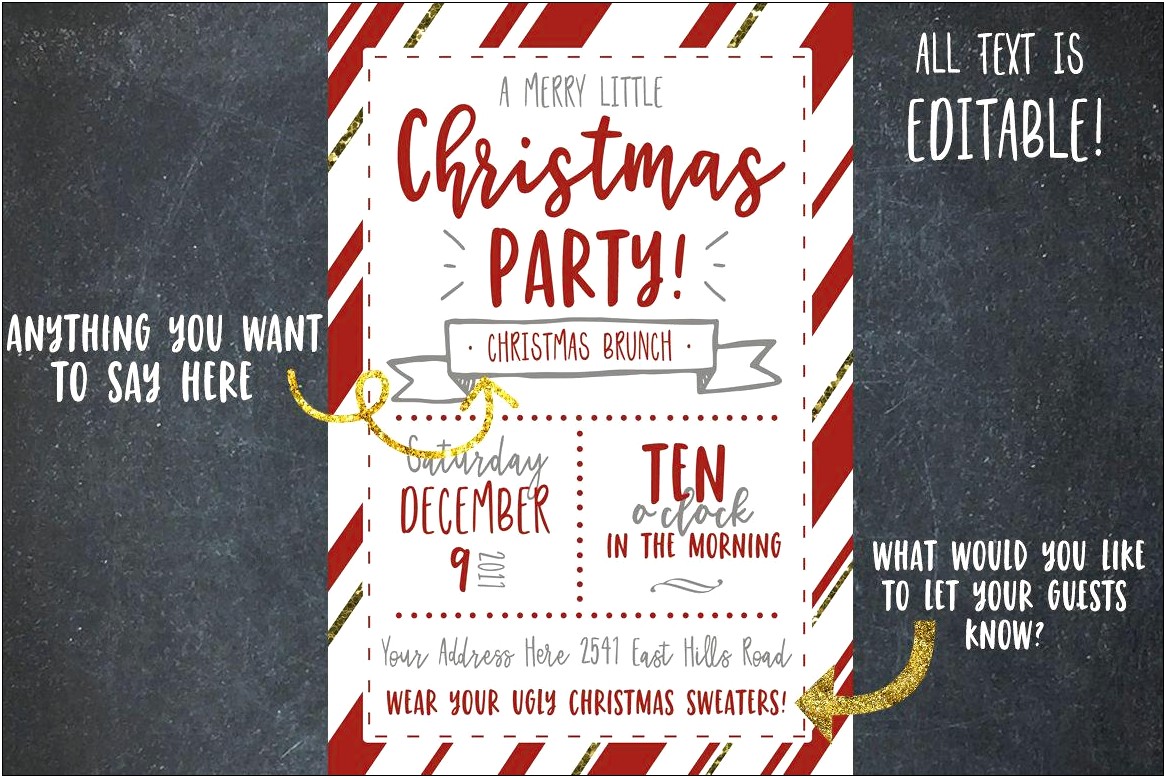 Holiday Party Invitation Template Free Download