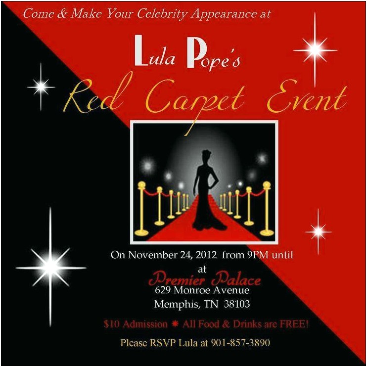 Hollywood Red Carpet Themed Party Invitation Templates Free