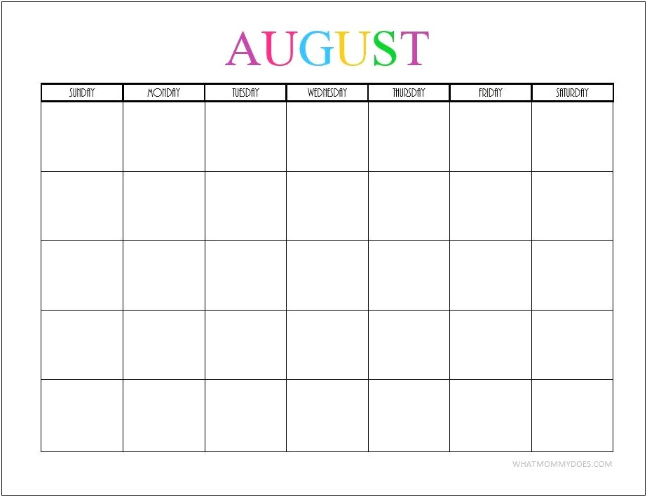 Home Printable Free Printable Blank Calendar Template 2019