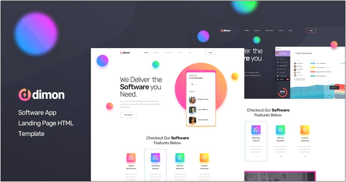 Honeycomb Responsive One Page Html5 Template Free Download