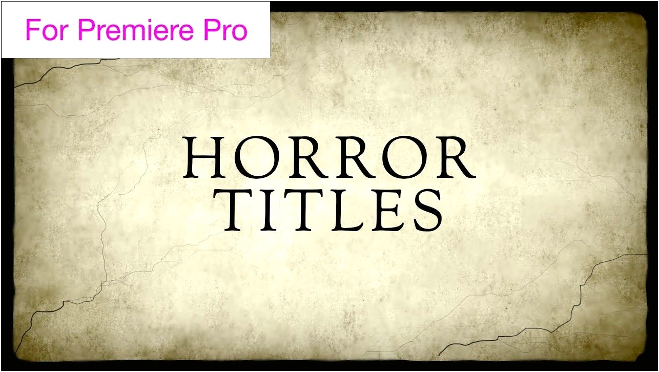Horror Intro After Effects Template Free