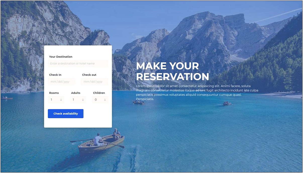 Hotel Booking Form Template Free Download