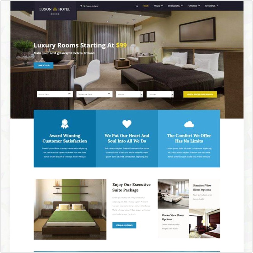Hotel Room Details Page Template Rtl Free