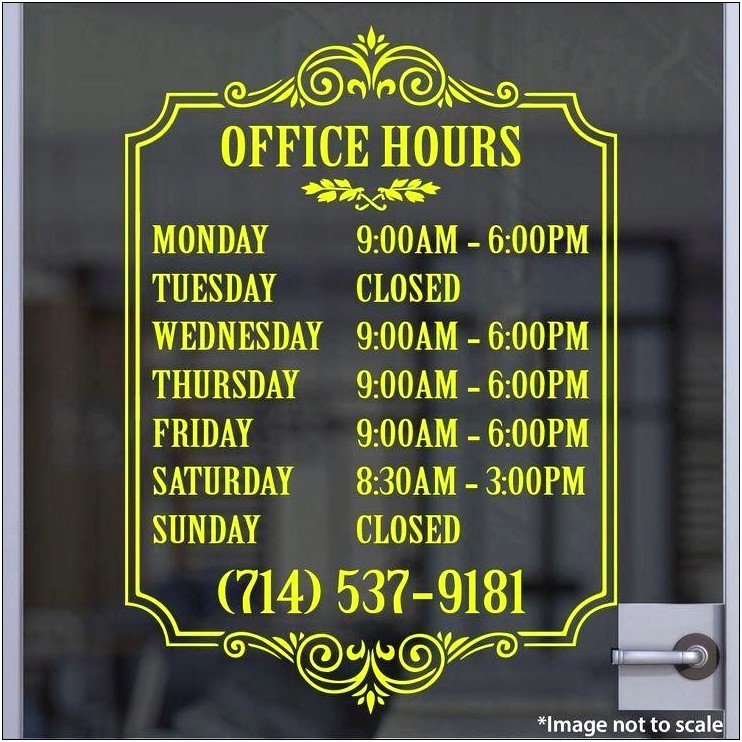 Hours Of Operation Sign Template Free