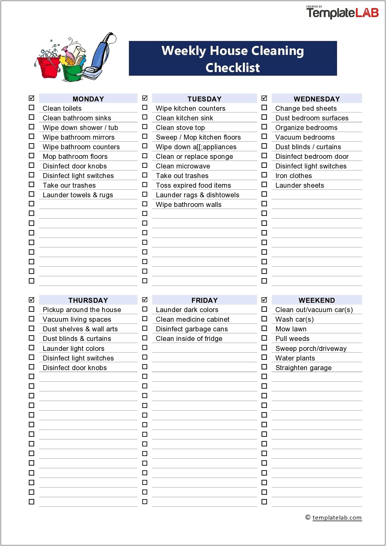 House Cleaning Business Checklist Template Free Doc