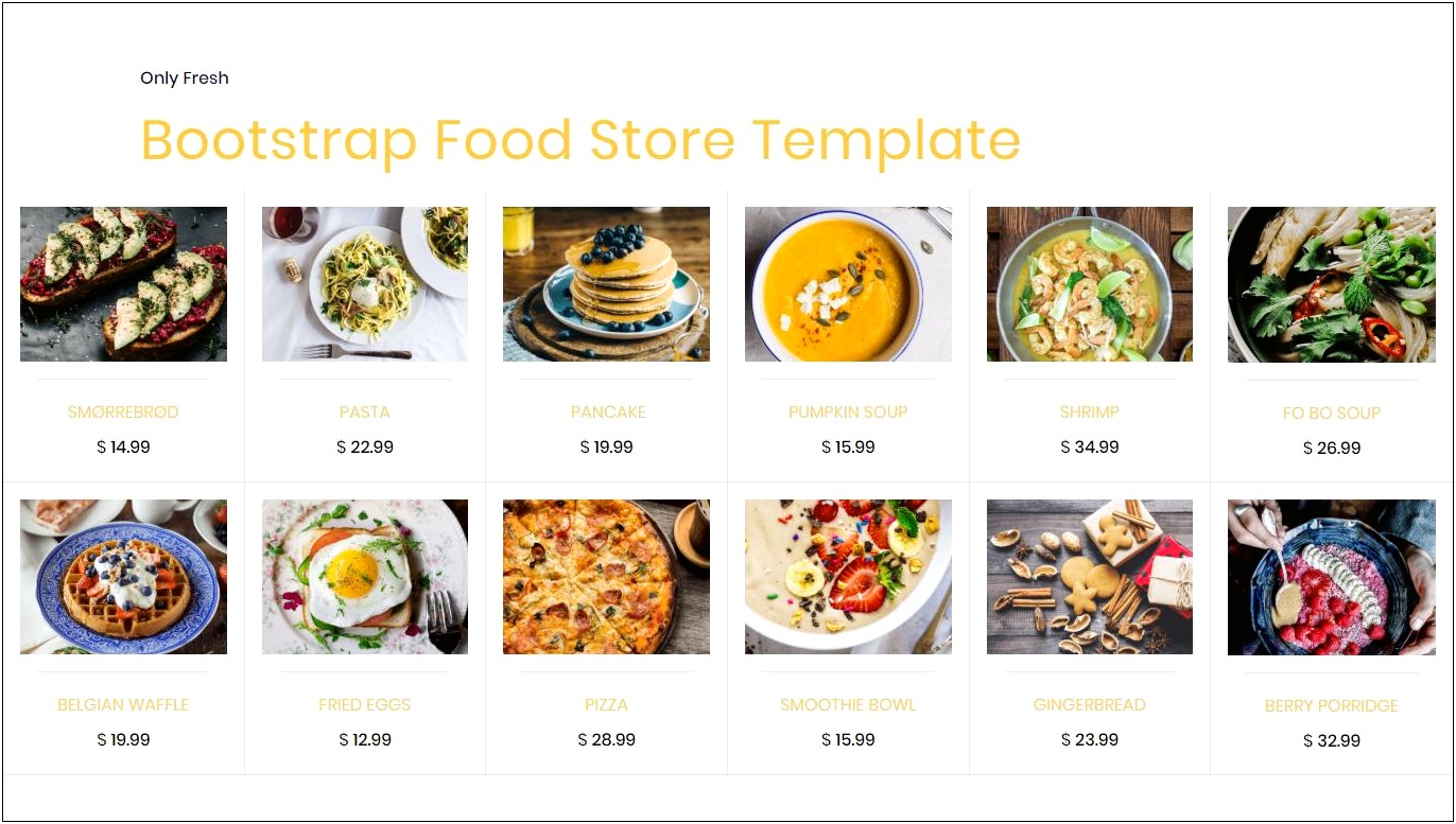 Html And Css Food Templates Free Download