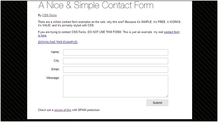 Html Contact Us Form Template Free Download