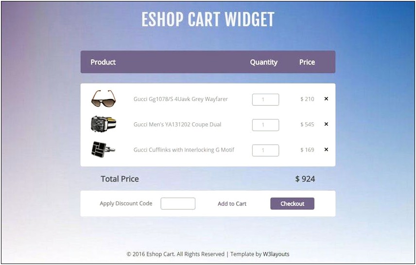 Html Css Shopping Cart Template Free Download