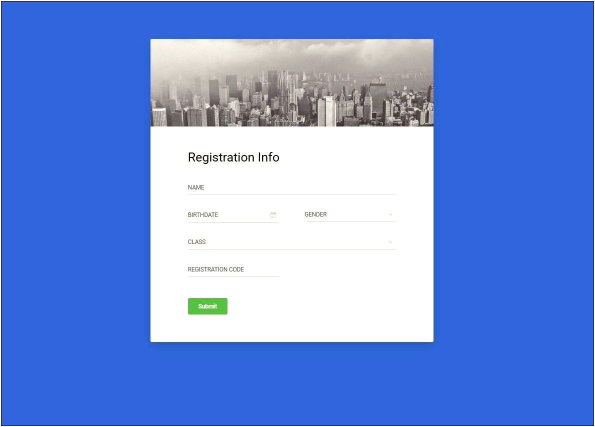 Html5 Registration Form Template Free Download