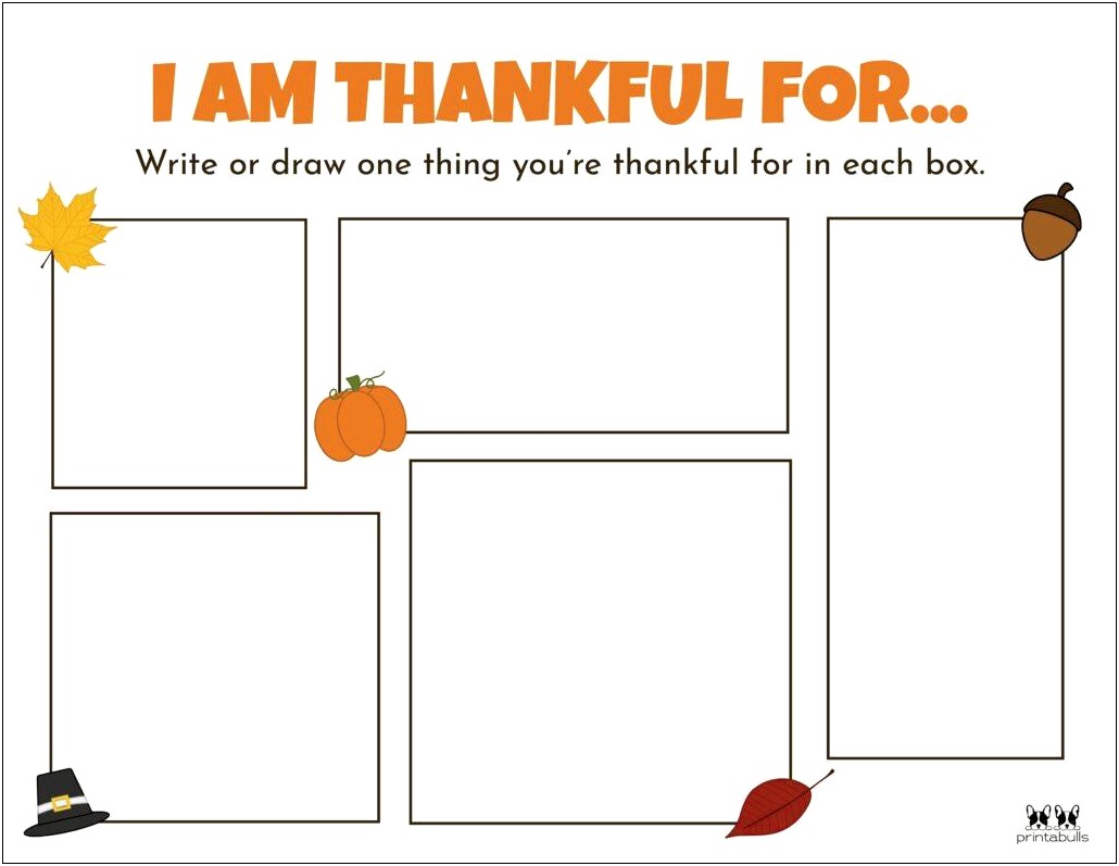 I Am Thankful For Free Printable Template
