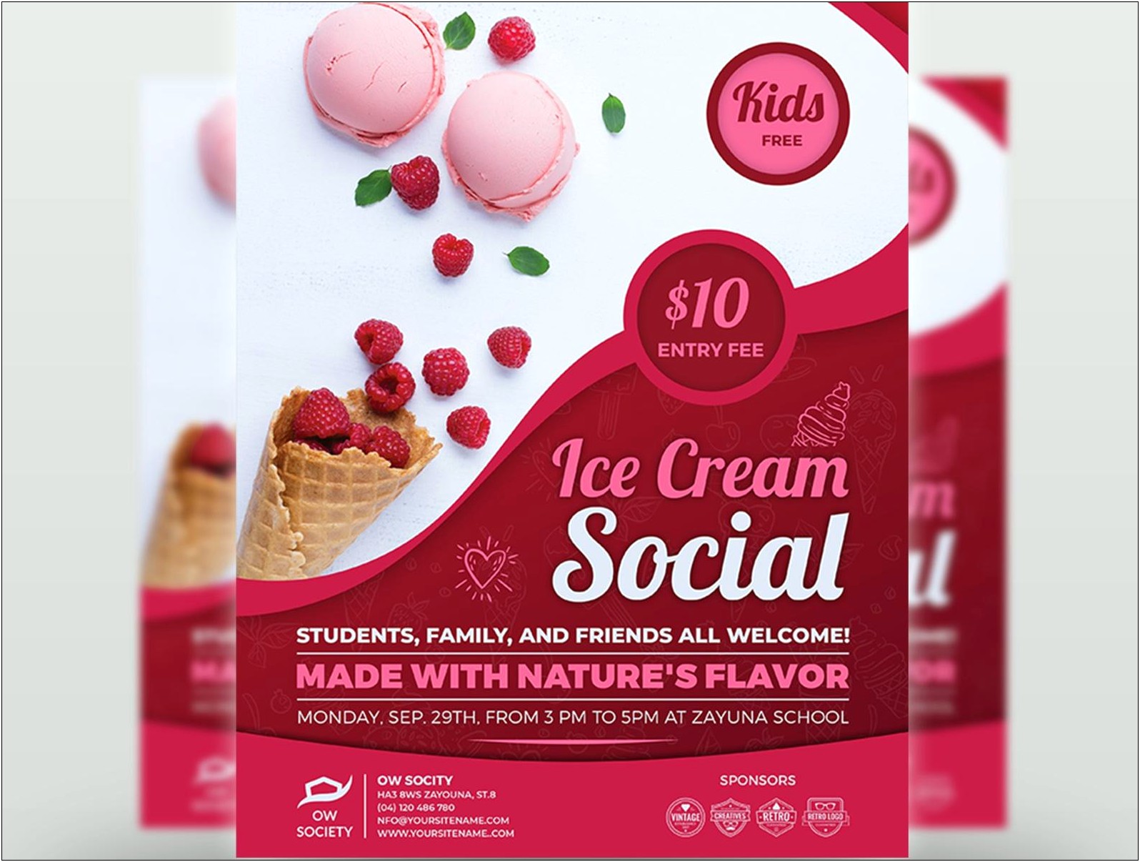Ice Cream Social Invitation Template Free