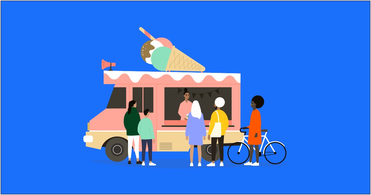 Ice Cream Truck Cut Out Free Template