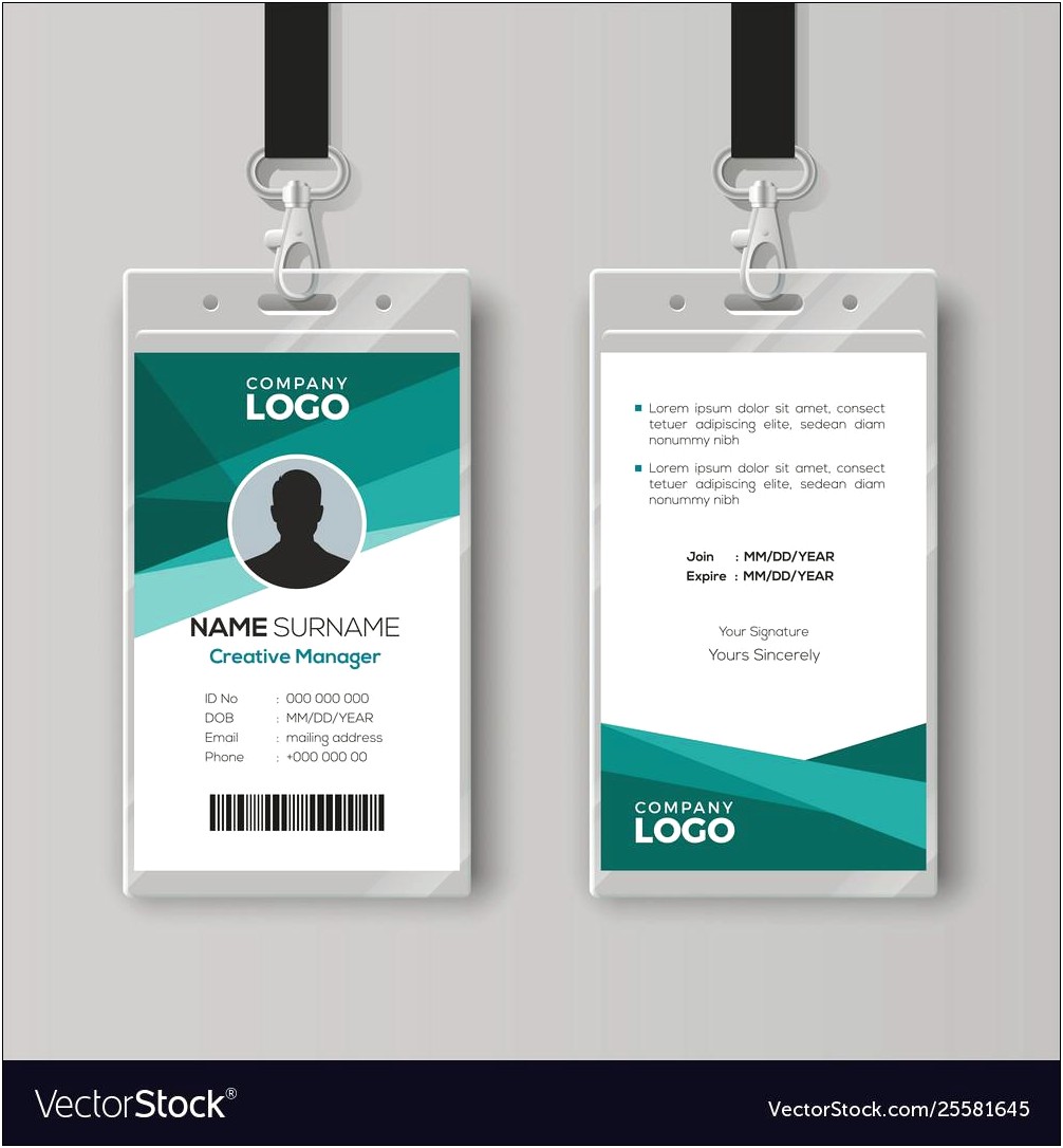 Id Card Design Template Vector Free Download