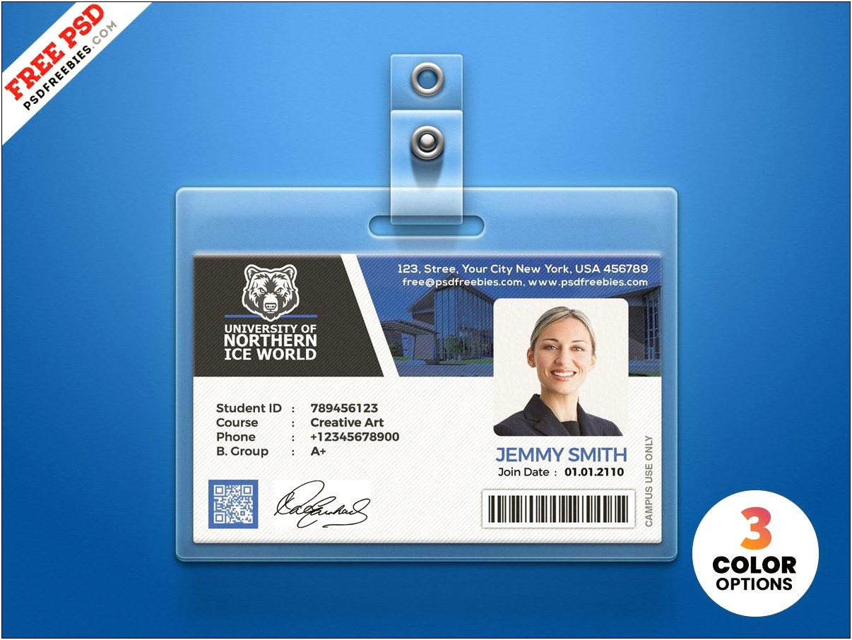 Id Card Photoshop Template Free Download