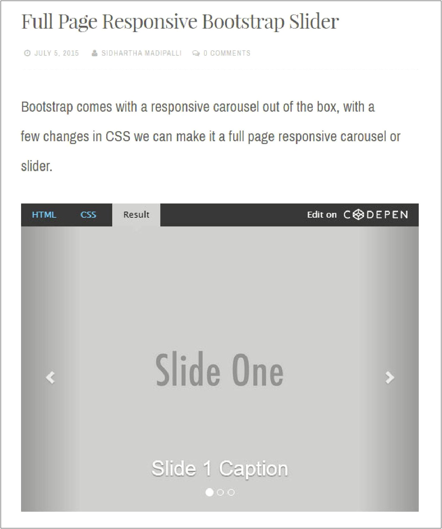 Image Slider Template In Html Free Download