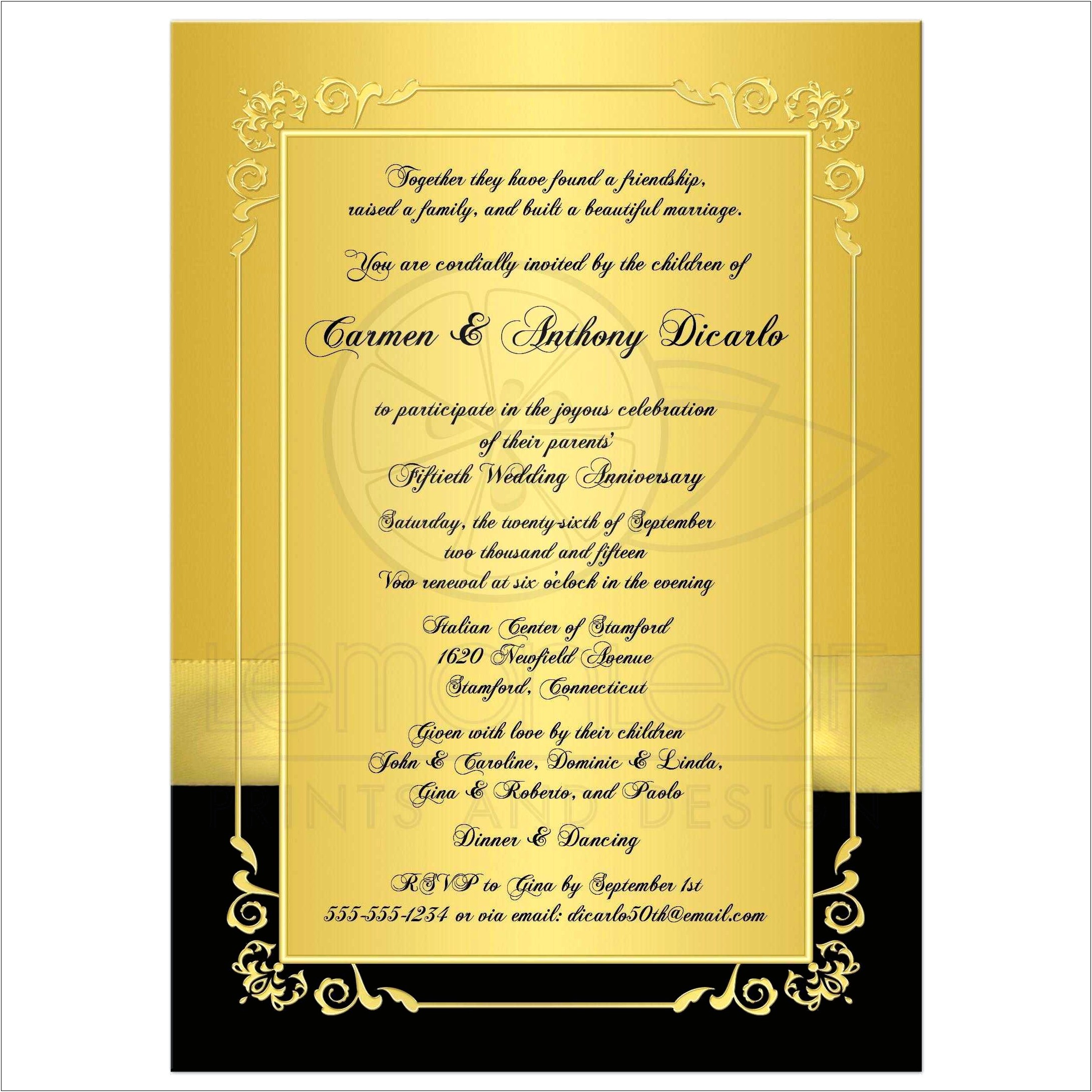 Images Of 50th Wedding Anniversary Invitations