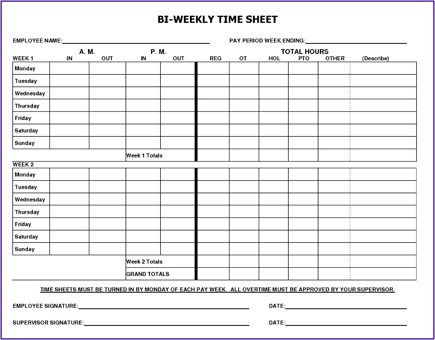 Independant Contractor Timesheet Template Free Printable Downloadable