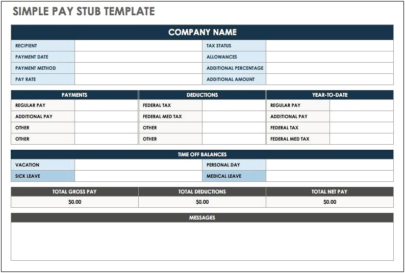 Independent Contractor Pay Stub Template Free Print