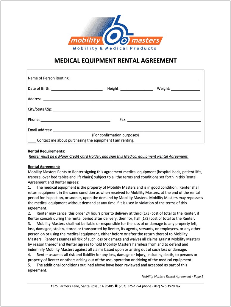 Independent Contractor Rental Agreement Free Template California