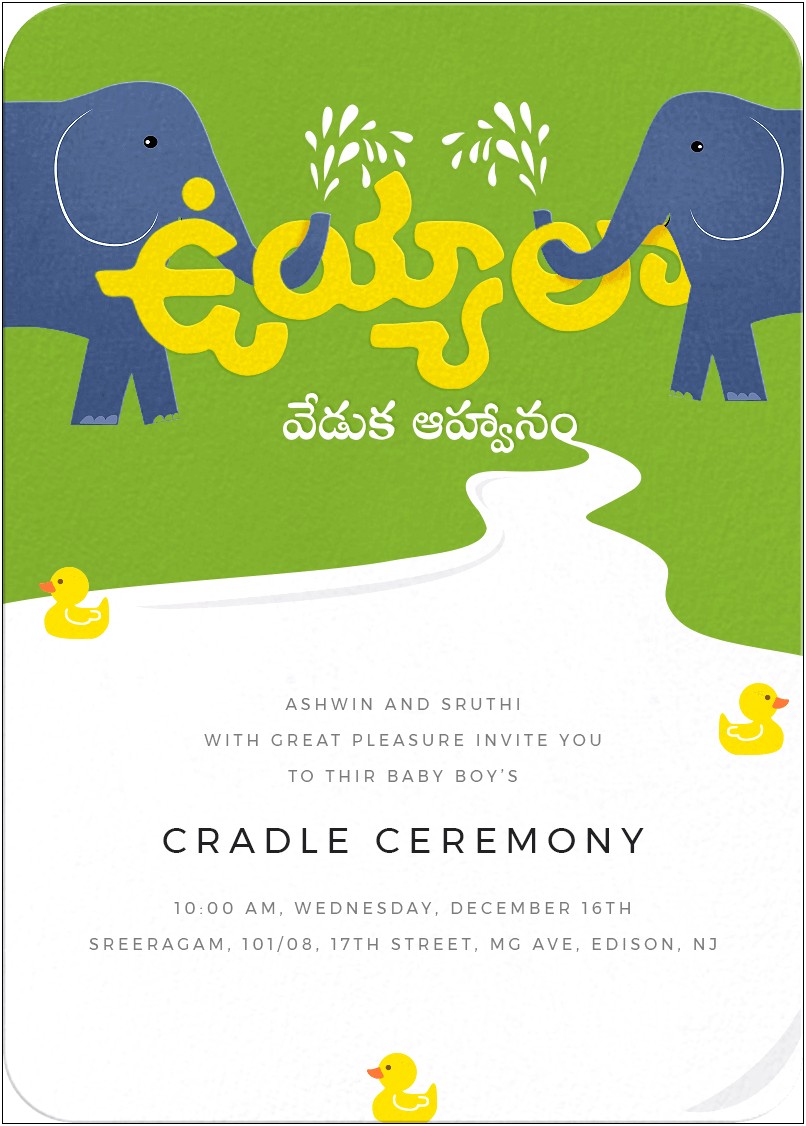 Indian Naming Ceremony Invitation Card Template Free Download