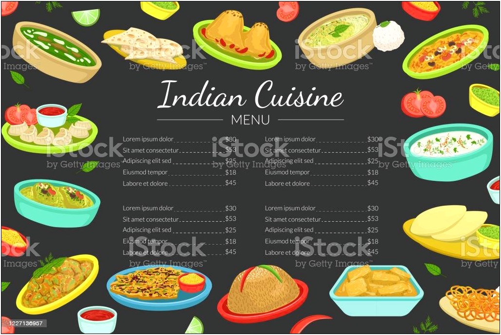 Indian Restaurant Menu Templates Free Download