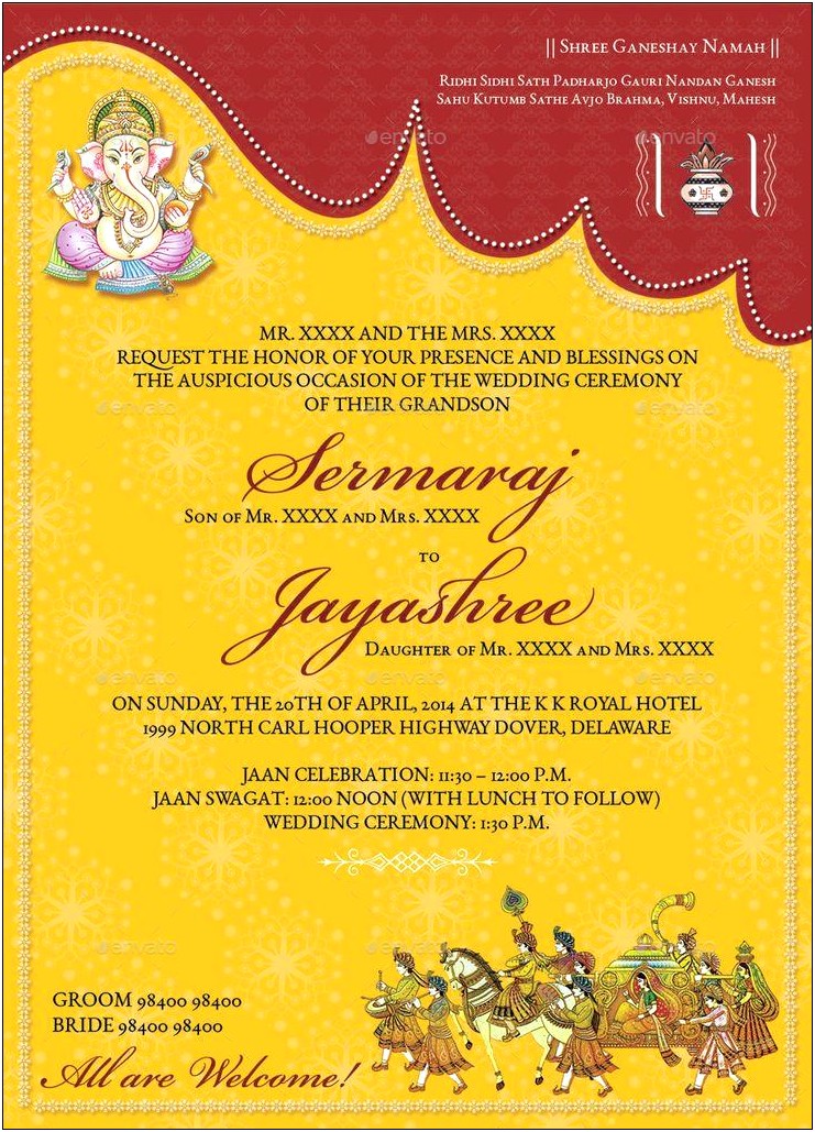 Indian Wedding Card Templates Online Free