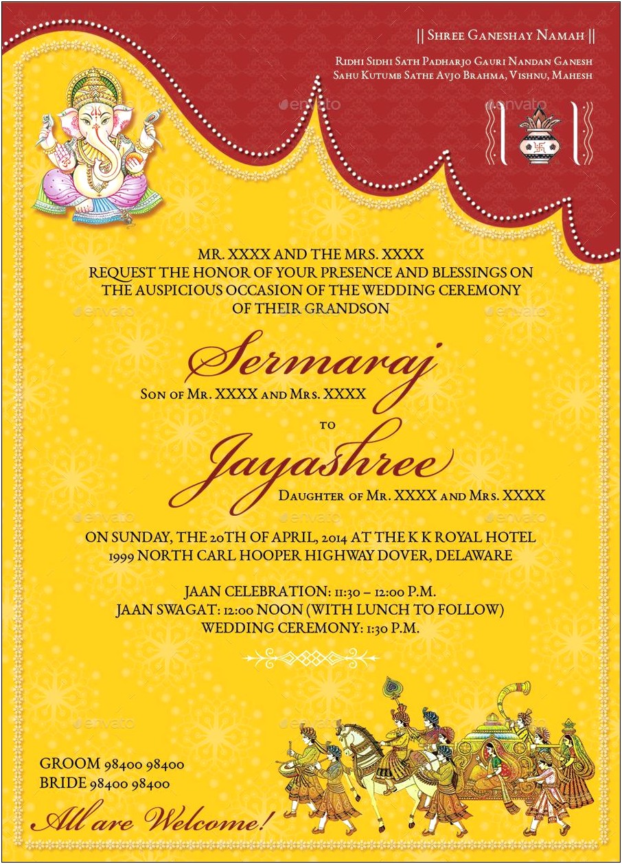 Indian Wedding Invitation Cards Templates Free Download