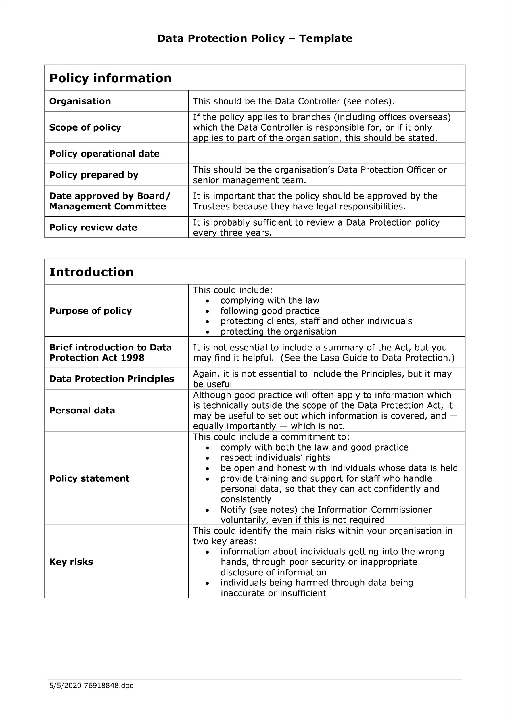 Information Security Policy Template Free Download