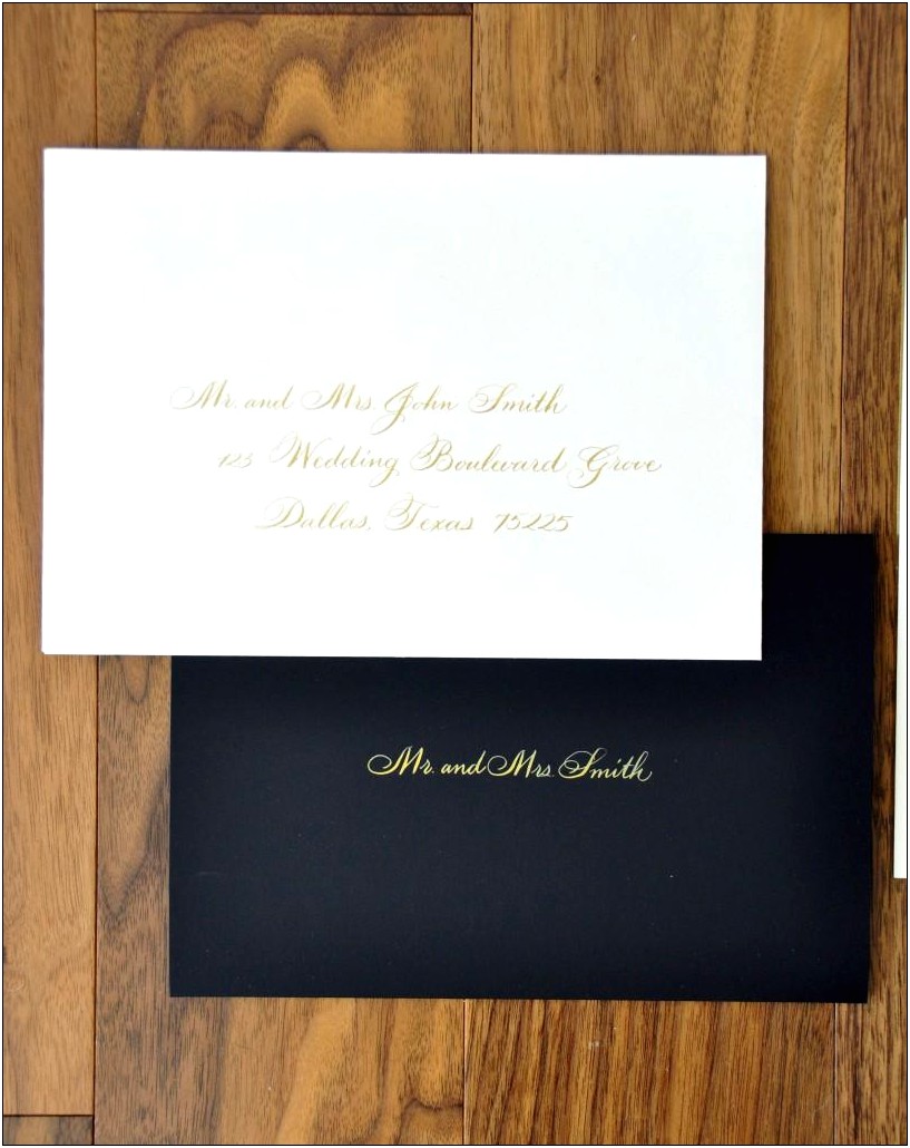 Inner And Outer Envelope Sizes For Wedding Invitations
