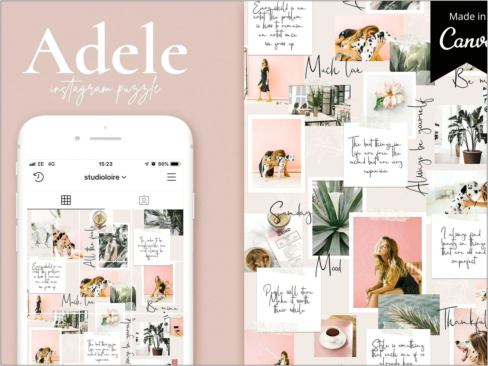 Instagram Puzzle Template Free Download Canva
