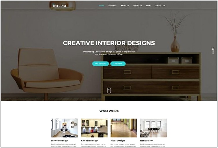 Interior Design Web Templates Free Download