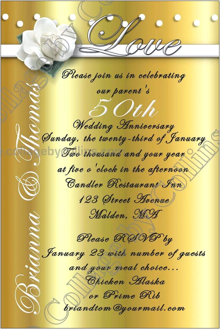 Invitation For 50th Wedding Anniversary In Hindi