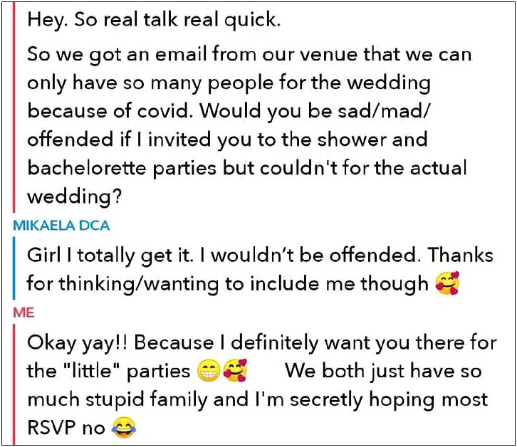 Invite To Wedding But Not Shower