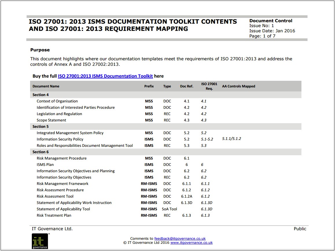 Iso 27001 Policy Templates Free Download