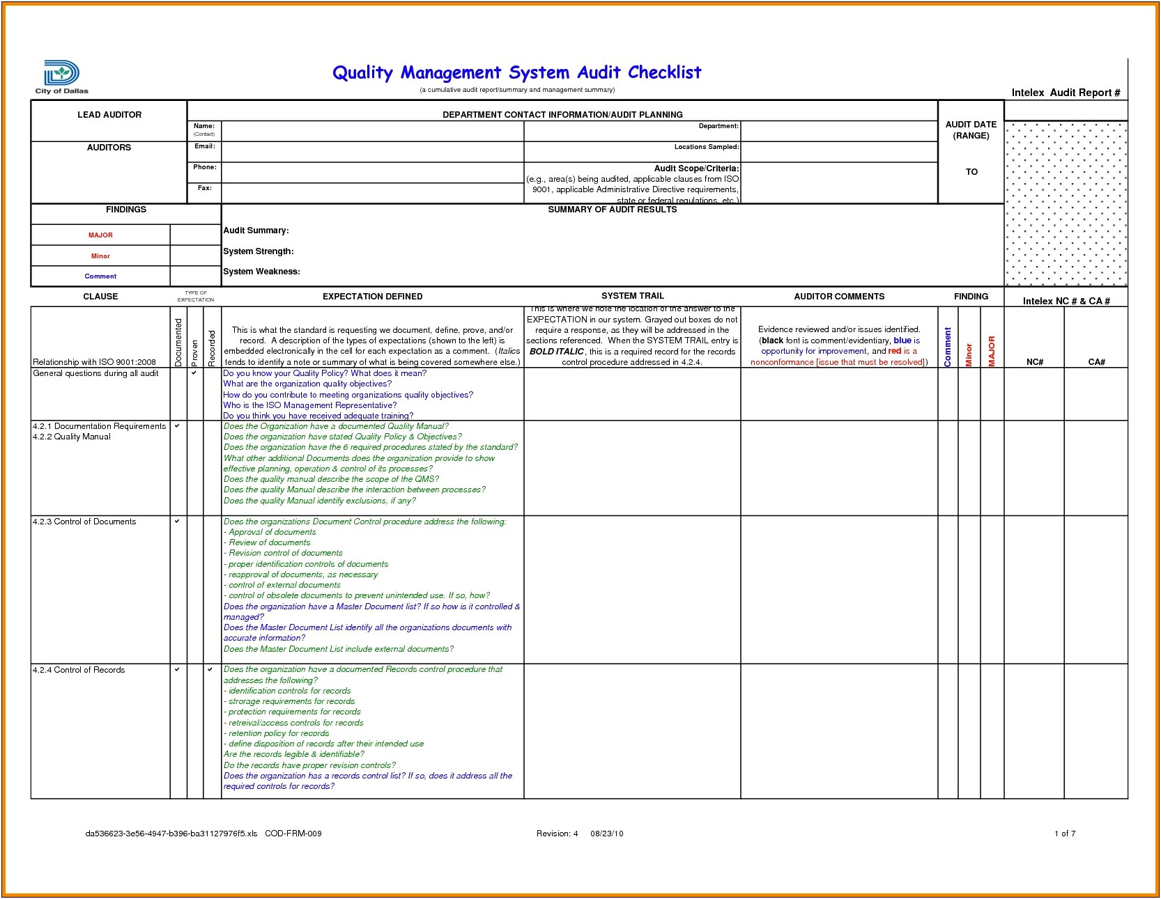 Iso 9001 2015 Quality Manual Template Free Download
