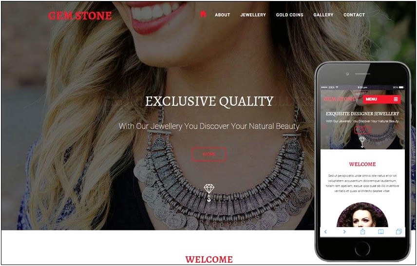 Jewelry Ecommerce Responsive Html5 Template Free Download