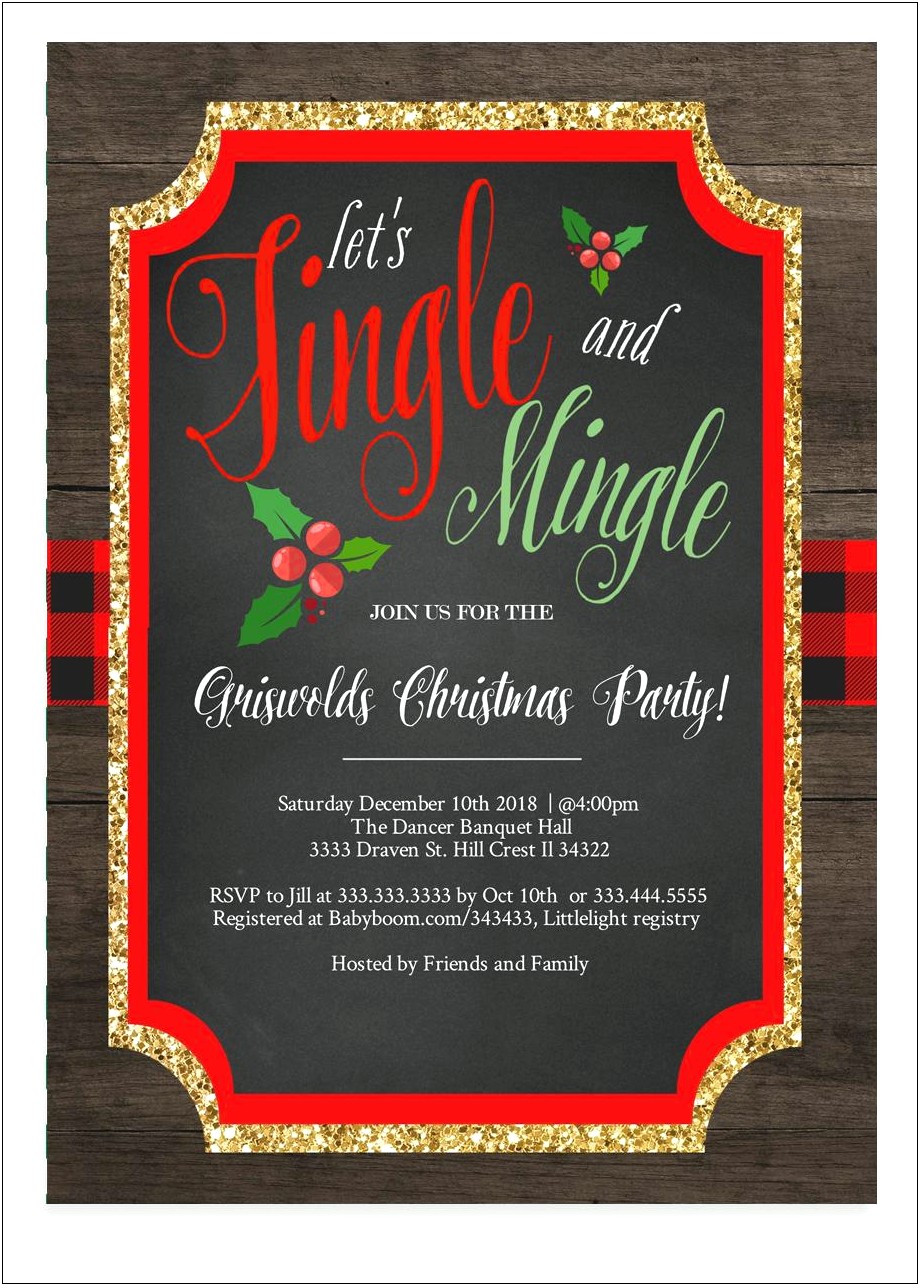 Jingle And Mingle Invitation Template Free