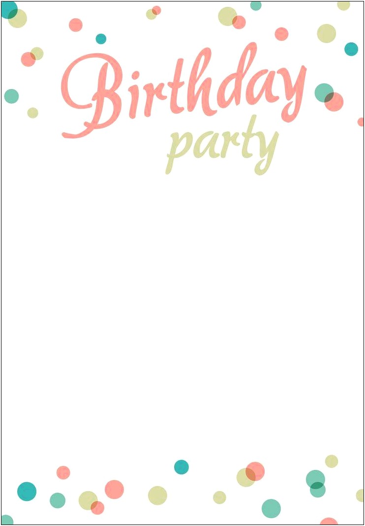 Kid Birthday Invitation Card Template Free